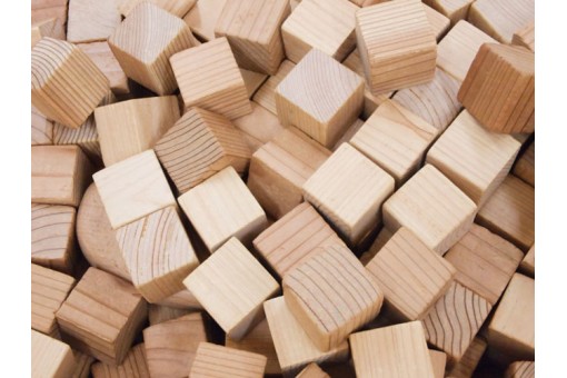 Combo 10 khối gỗ vuông (KT 5x5x5cm), cục gỗ thông tự nhiên handmade