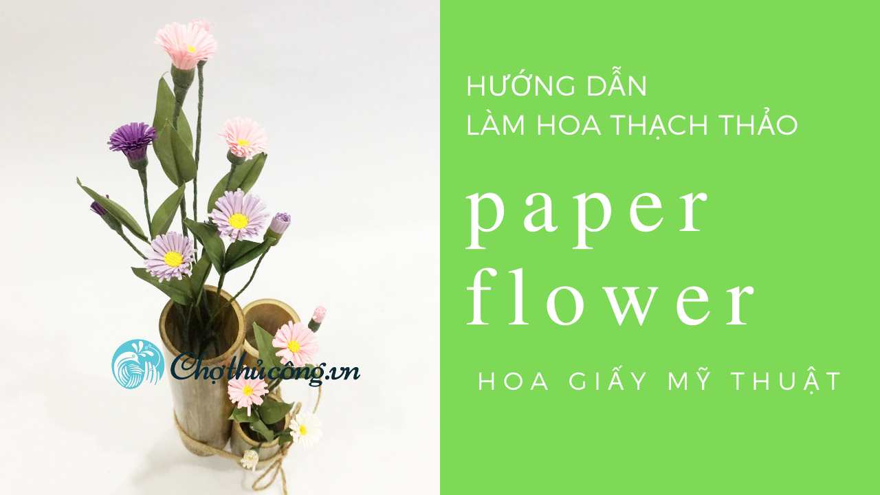 Hướng dẫn làm hoa thạch thảo từ giấy mỹ thuật | DIY paper flower